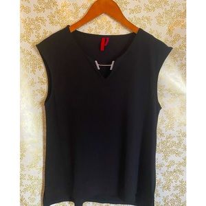 Sleeveless Top with Metal Closure Detail